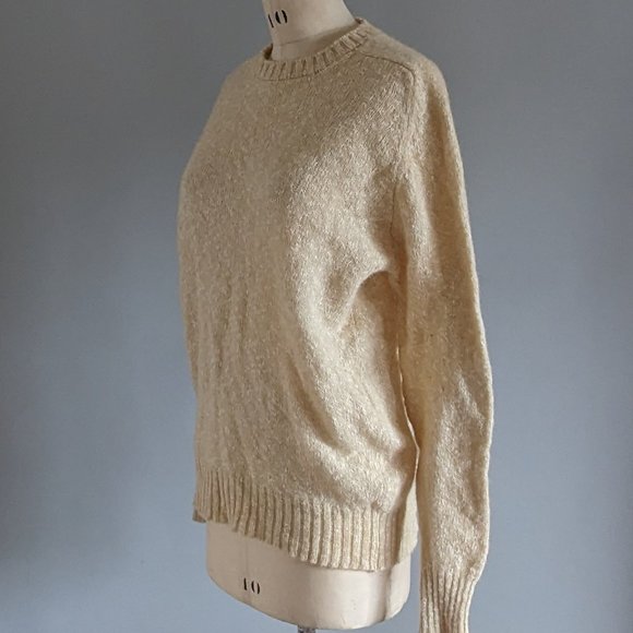 Vintage Classic Knit Raglan Wool Cotton Blend  Sweater from Scotland Unisex M/L - Picture 2 of 8